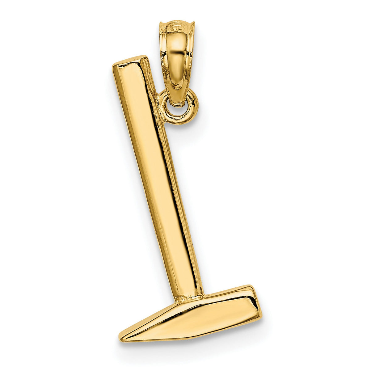 14k Yellow Gold Hammer Pendant, Realistic Claw Tool Charm for Men or Unisex Wear