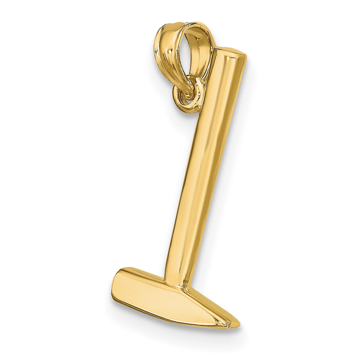 14k Yellow Gold Hammer Pendant, Realistic Claw Tool Charm for Men or Unisex Wear