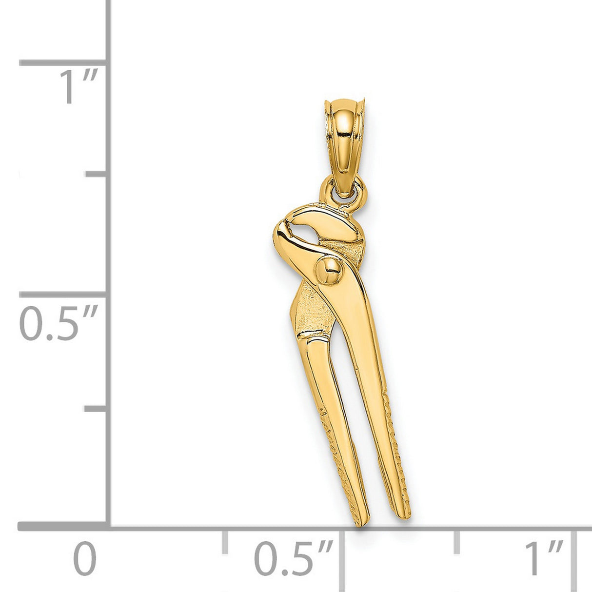 14k Yellow Gold Pliers Pendant, Detailed Tool Charm for Mechanics and DIY Enthusiasts