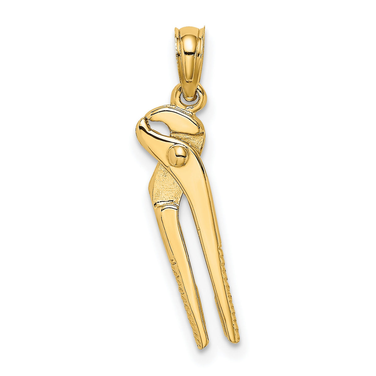 14k Yellow Gold Pliers Pendant, Detailed Tool Charm for Mechanics and DIY Enthusiasts