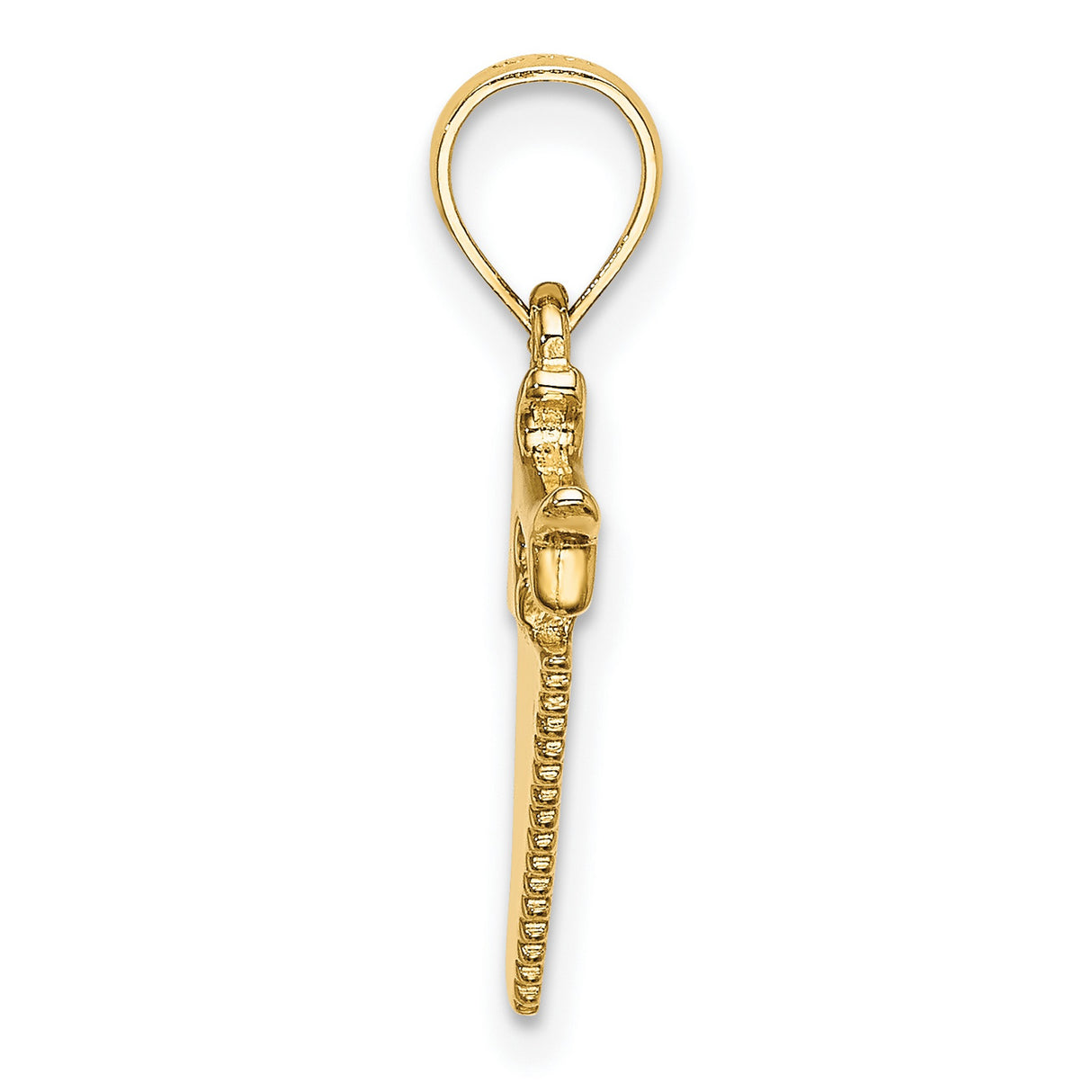 14k Yellow Gold Saw Pendant, Detailed Tool Charm Symbolizing Craftsmanship