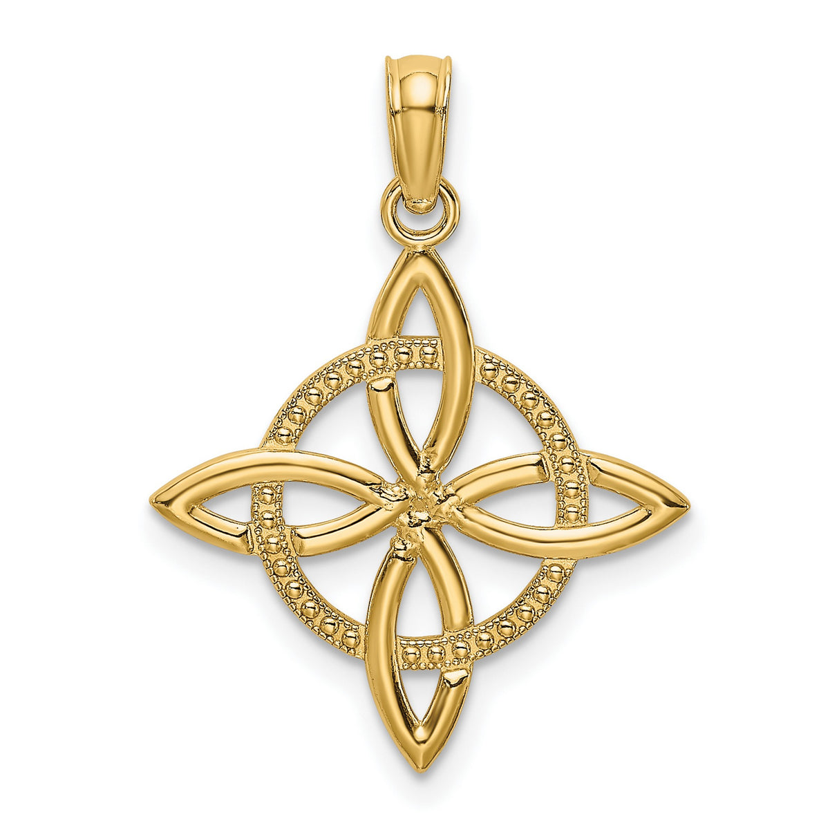 14k Yellow Gold Celtic Knot Pendant, Openwork Eternity Design, Irish Heritage Jewelry for Women