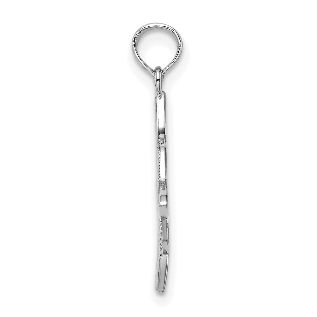 14k White Gold Celtic Knot Pendant with Diamond-Cut Circle Accent, Irish Eternity Symbol Design