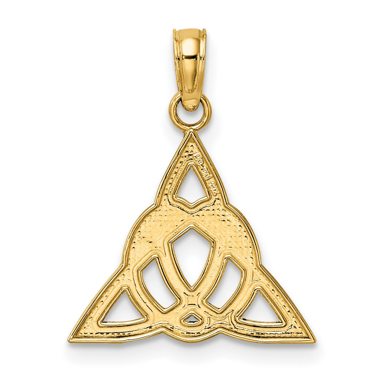 14k Yellow Gold Triquetra Pendant with Celtic Knot and Trinity Symbol Design