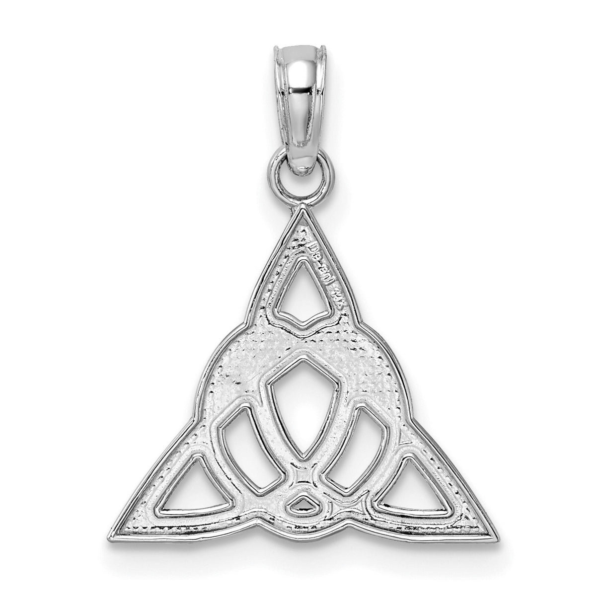 14k White Gold Triquetra Pendant with Celtic Knot, Spiritual Trinity Symbol Charm