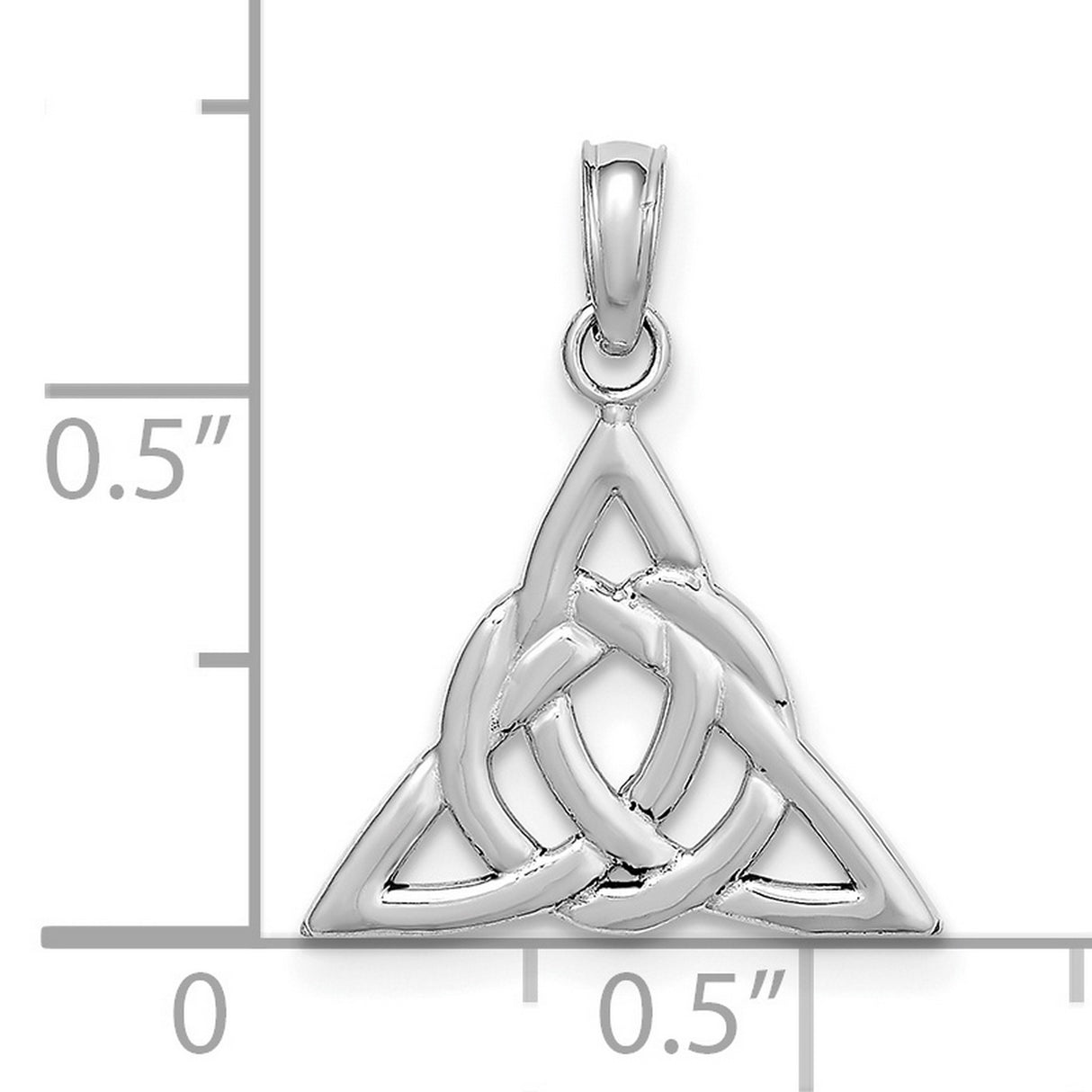 14k White Gold Triquetra Pendant with Celtic Knot, Spiritual Trinity Symbol Charm