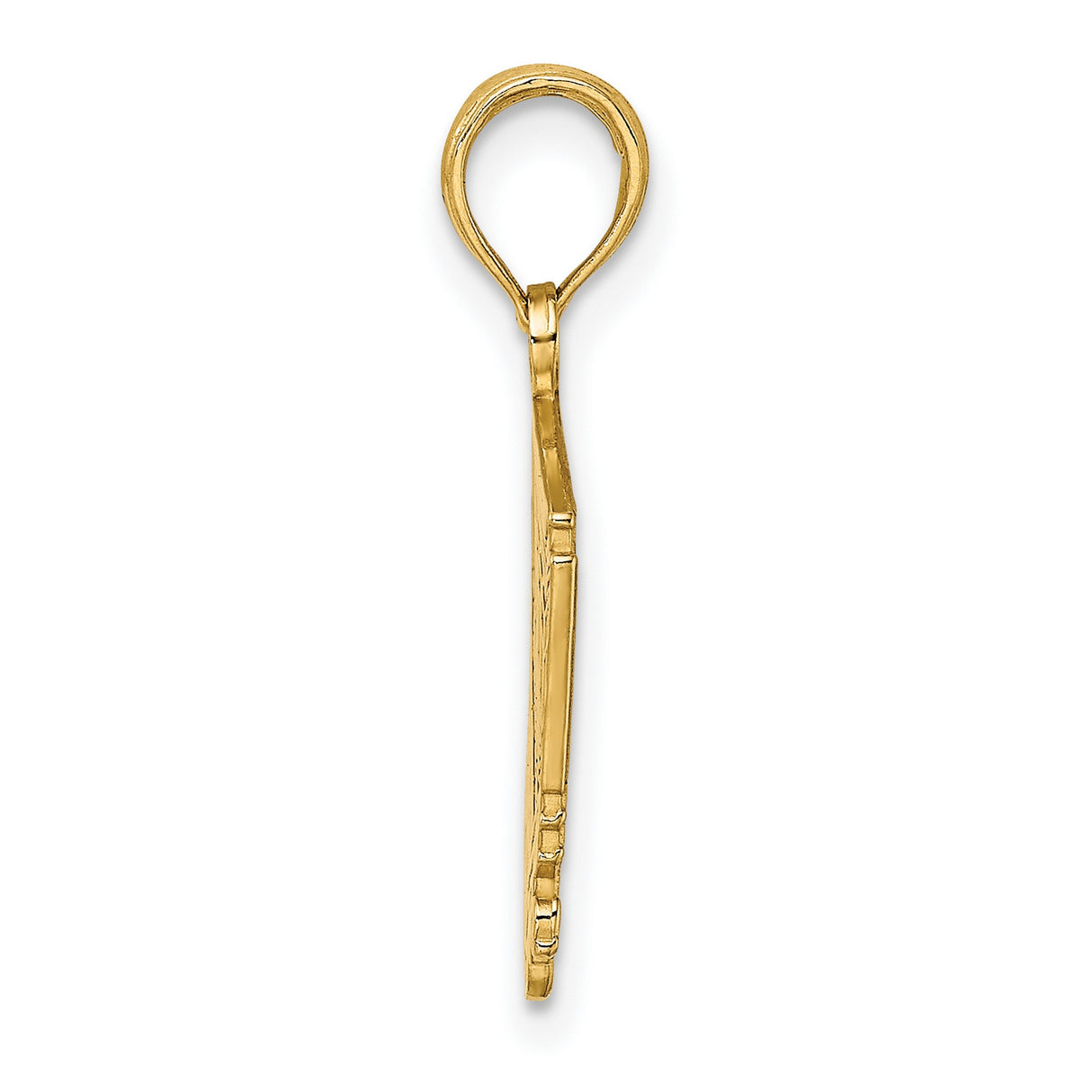 14k Yellow Gold Pittsburgh Incline Pendant with Script Engraving, Tram Charm Cityscape Jewelry