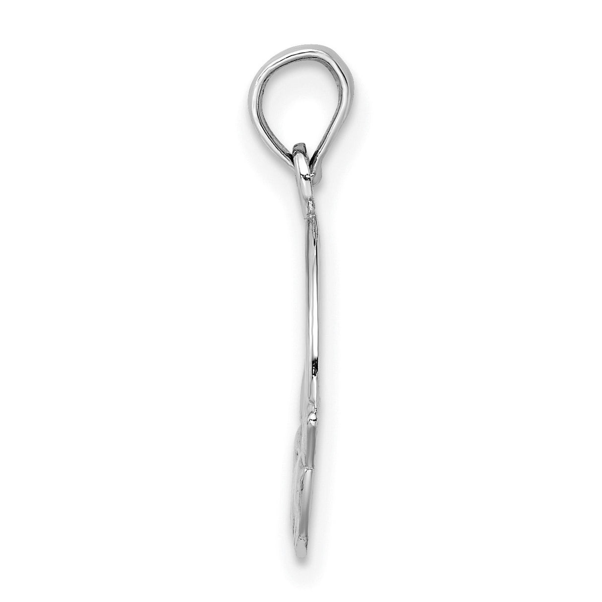 14k White Gold Claddagh Pendant with Crowned Heart and Hands, Celtic Love Loyalty Friendship Charm