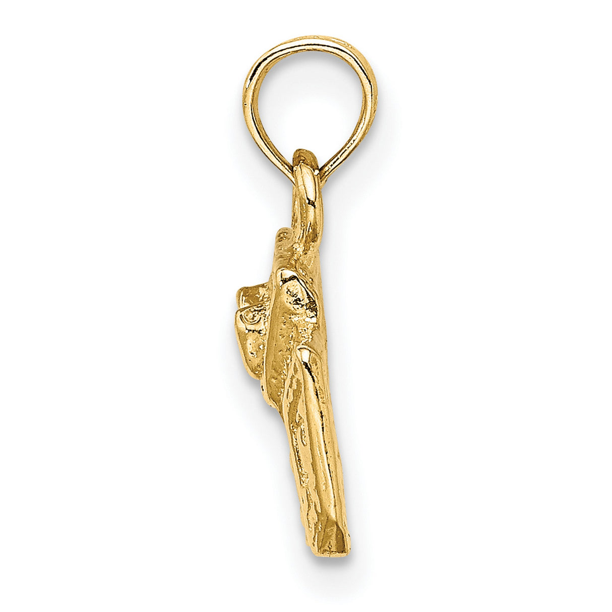 14k Yellow Gold House Pendant Charm with Shingled Roof and Windows