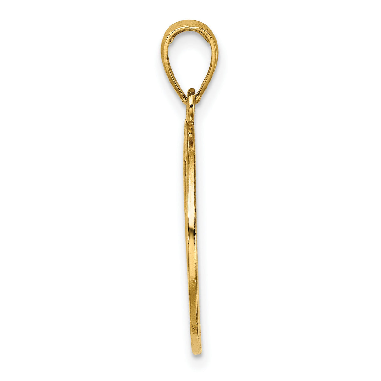 14k Yellow Gold Pendant with Chicago Skyline, Minimalist Urban City Disc Charm