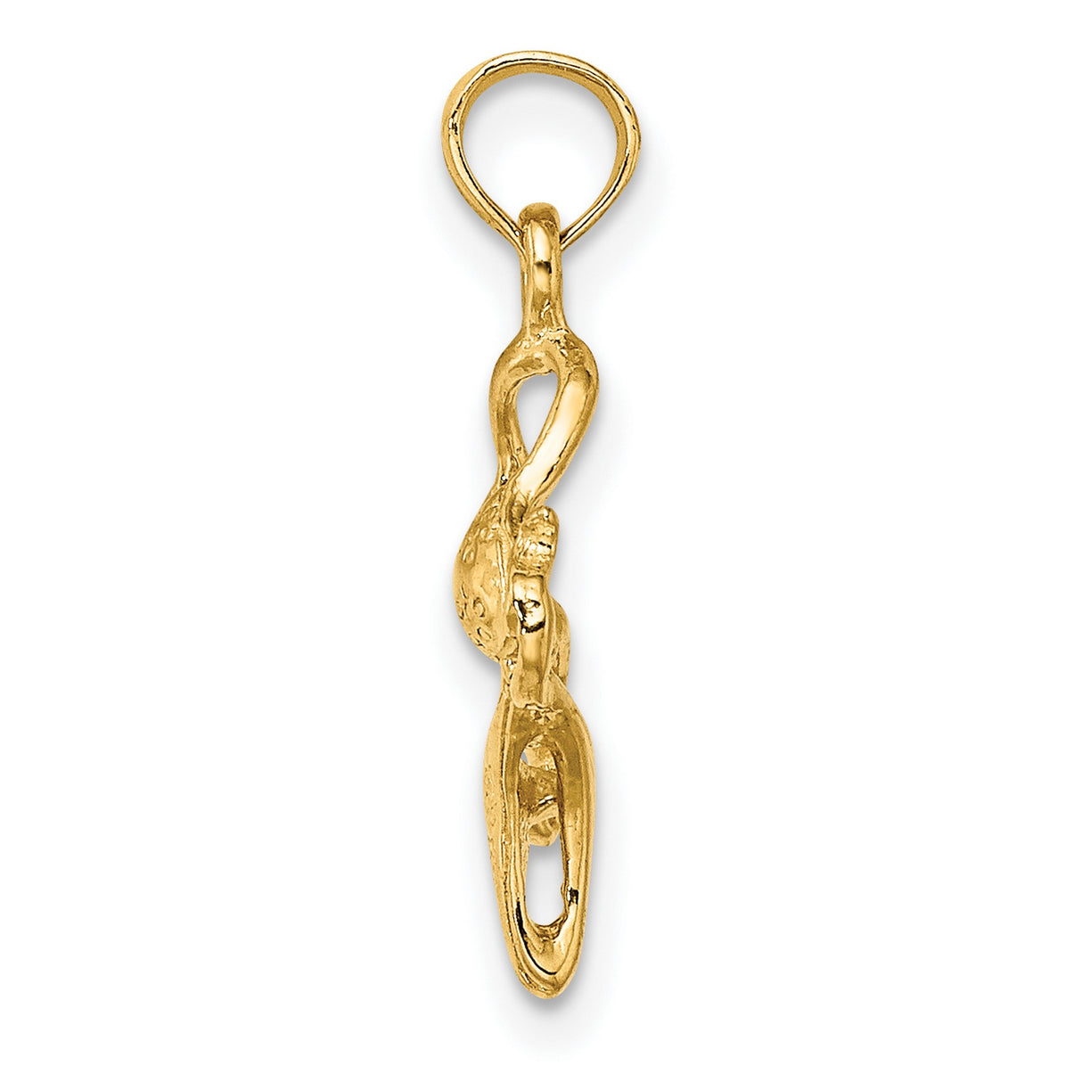 14k Yellow Gold Bikini Pendant with Detailed Two-Piece Swimsuit Design and Floral Accents