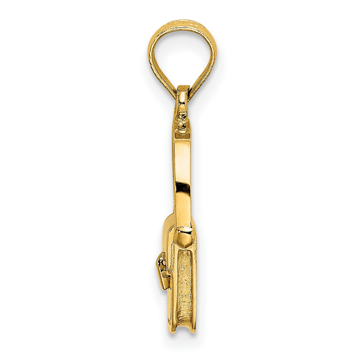 14k Yellow Gold Handbag Pendant, Movable Purse Charm with Detailed Design for Women