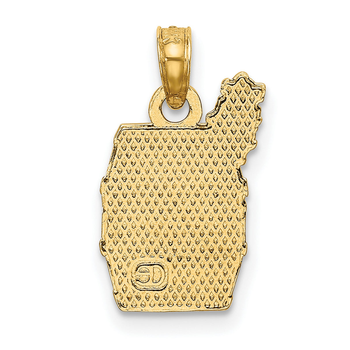 14k Yellow Gold Wine Barrel Pendant with Grape Cluster, Vineyard Charm Jewelry