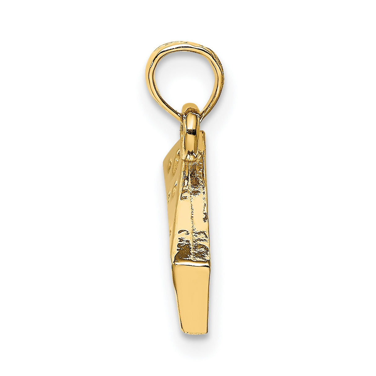 14k Yellow Gold Cheese Wedge Pendant, Swiss Cheese Design, Quirky Food Jewelry for Women and Men