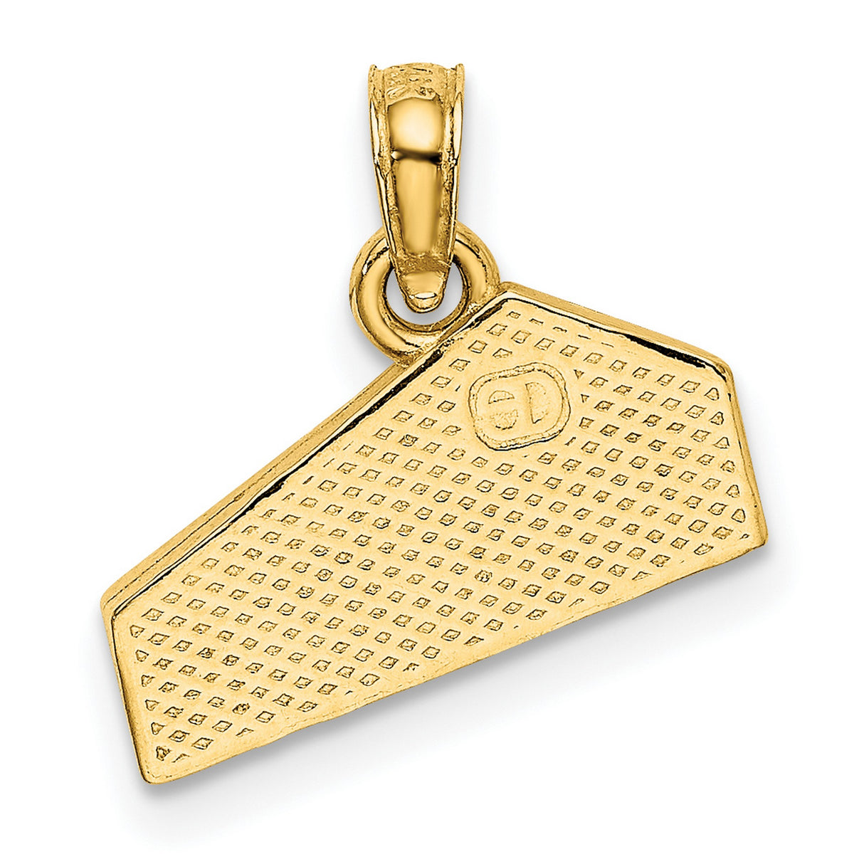 14k Yellow Gold Cheese Wedge Pendant, Swiss Cheese Design, Quirky Food Jewelry for Women and Men