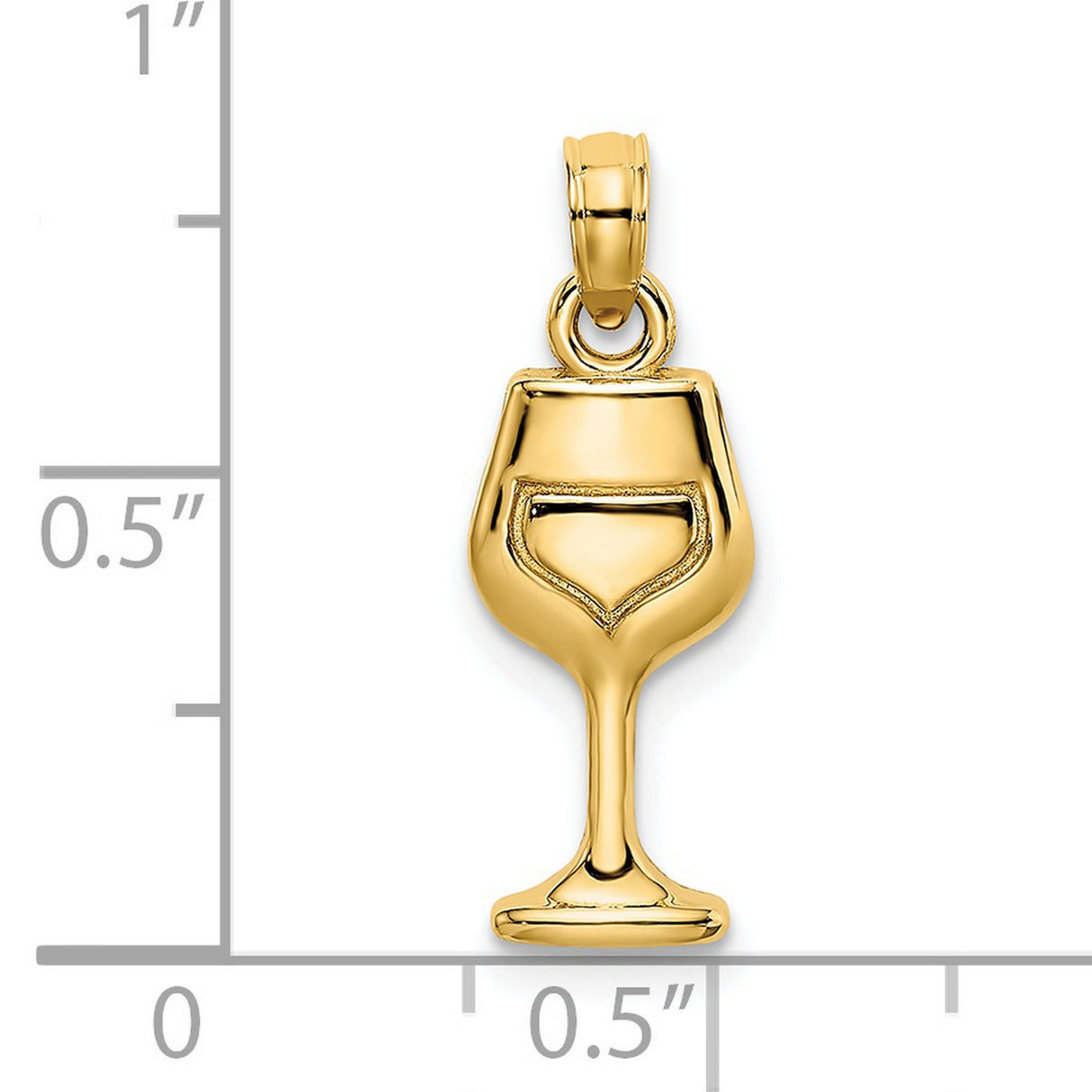 14k Yellow Gold Wine Goblet Pendant Charm, Miniature Celebration Symbol Jewelry