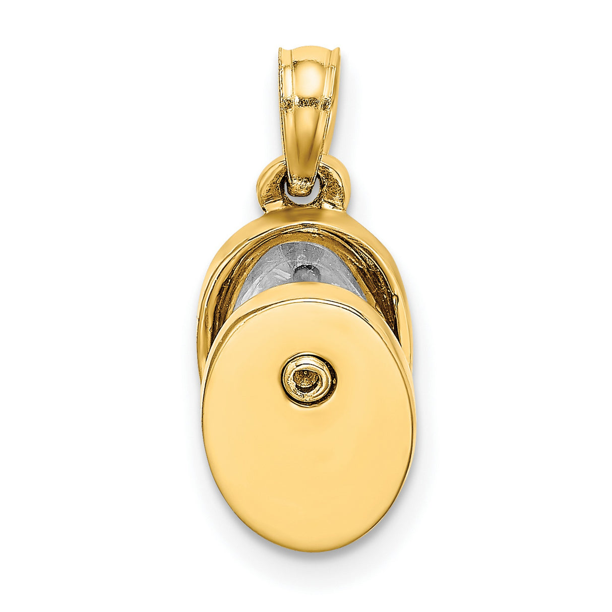 14k Yellow Gold Pulley Charm Pendant with Block and Tackle Detail, Nautical Theme for Men or Unisex