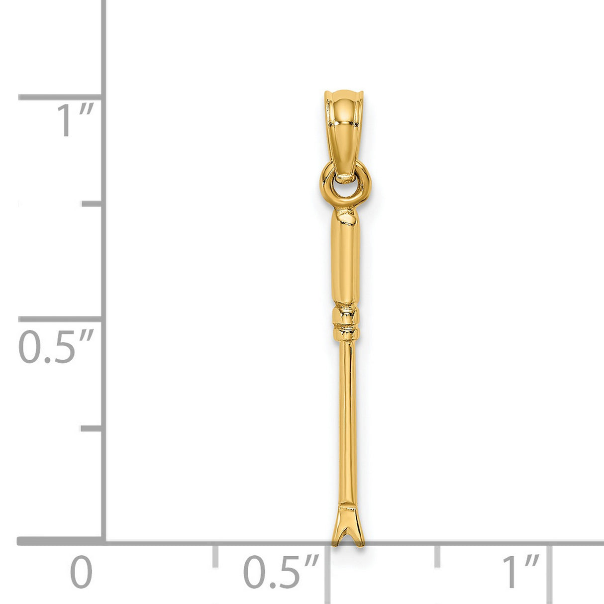 14k Yellow Gold Back Scratcher Pendant, Miniature Claw Charm for Men or Women