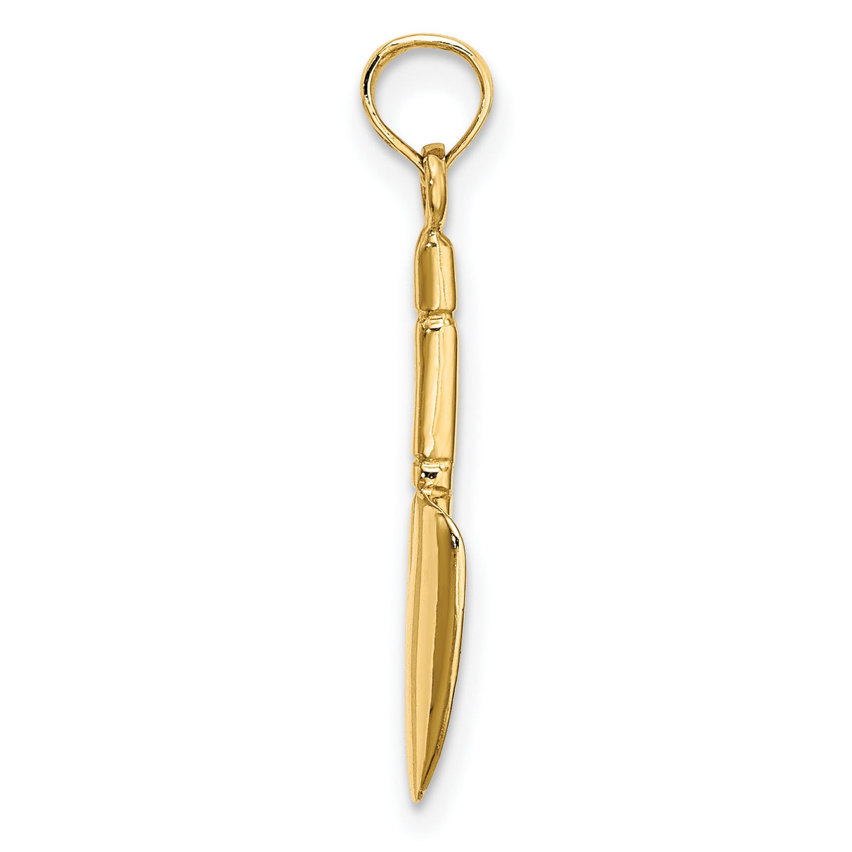 14k Yellow Gold Shovel Pendant, Miniature Spade Charm Symbolizing Hard Work and Growth