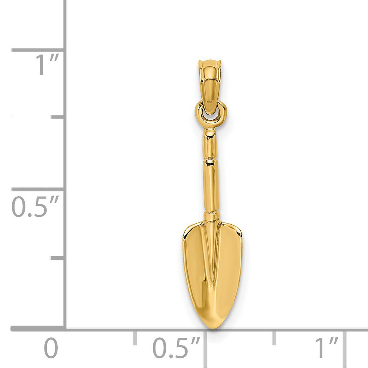 14k Yellow Gold Shovel Pendant, Miniature Spade Charm Symbolizing Hard Work and Growth