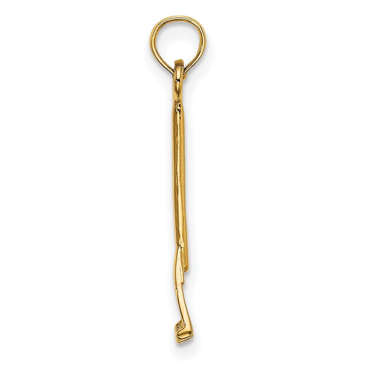 14k Yellow Gold Rake Charm Pendant, Garden Tool Design, Nature and Outdoor Theme