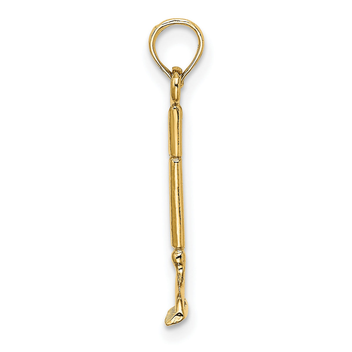 14k Yellow Gold Rake Pendant, Miniature Garden Tool Charm, Nature Jewelry for Women and Men