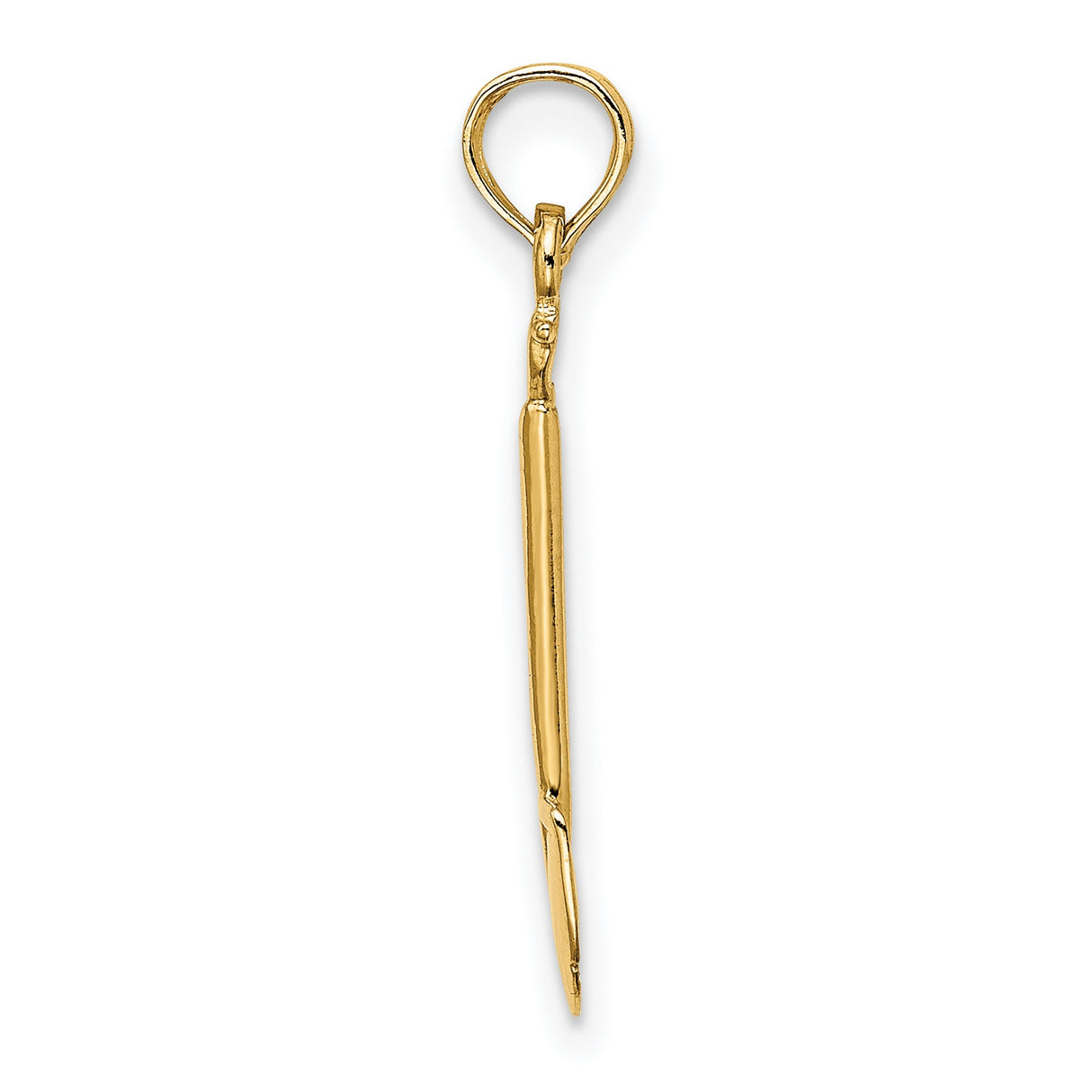 14k Yellow Gold Shovel Pendant, Miniature Charm Symbolizing Hard Work and Growth