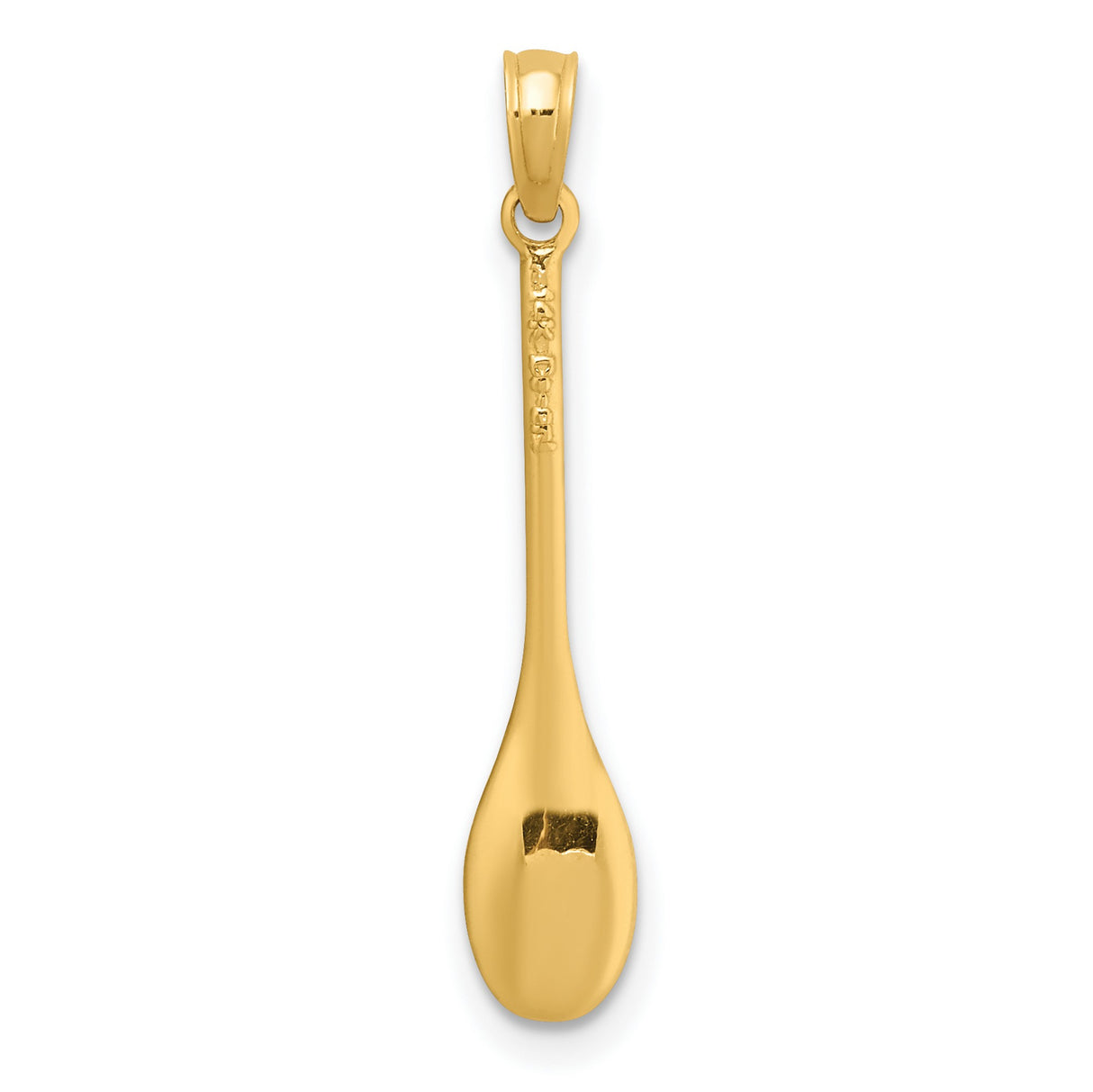 14k Yellow Gold Spoon Pendant, Miniature Polished Charm for Foodies and Chefs