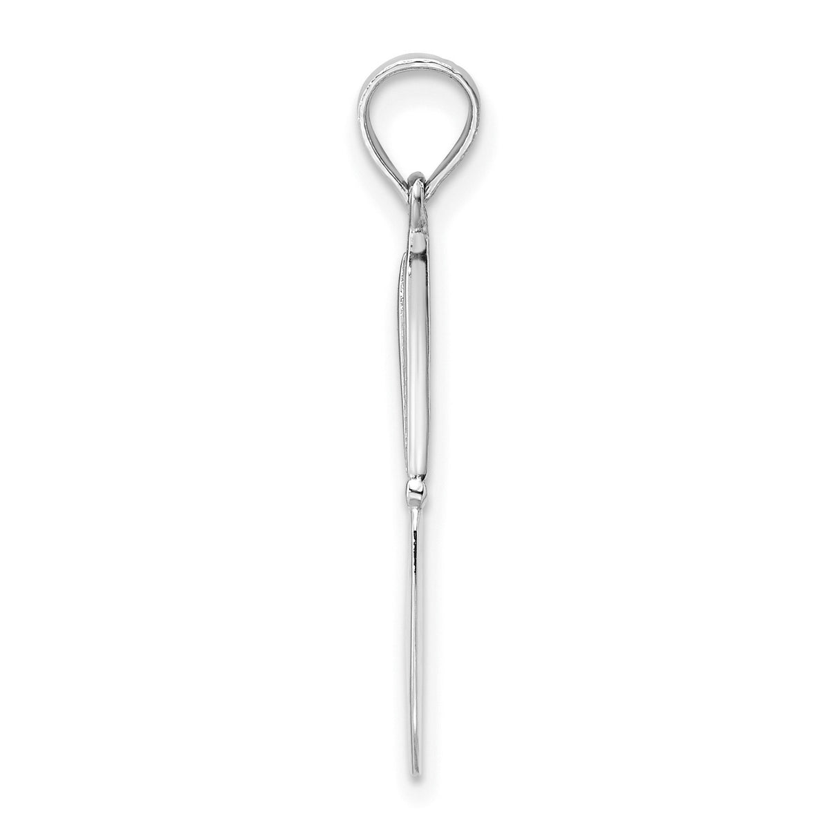 14k White Gold Knife Pendant, Mini Flatware Culinary Charm for Chefs and Food Lovers