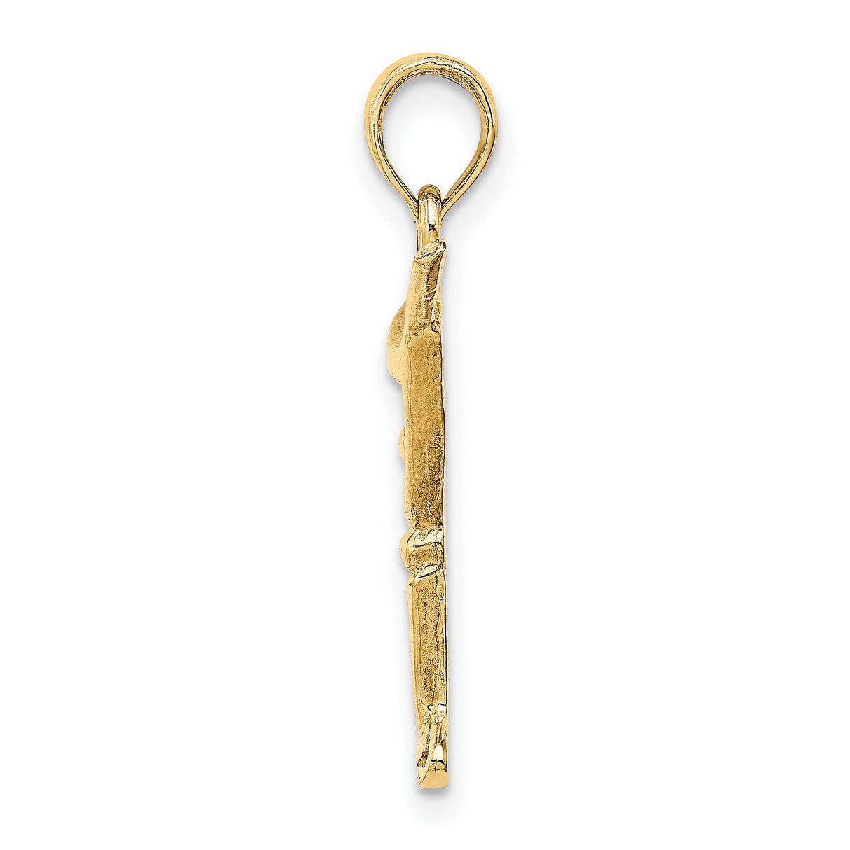 14k Yellow Gold Martini Glass Pendant with Olive and Stick Design, Cocktail Charm