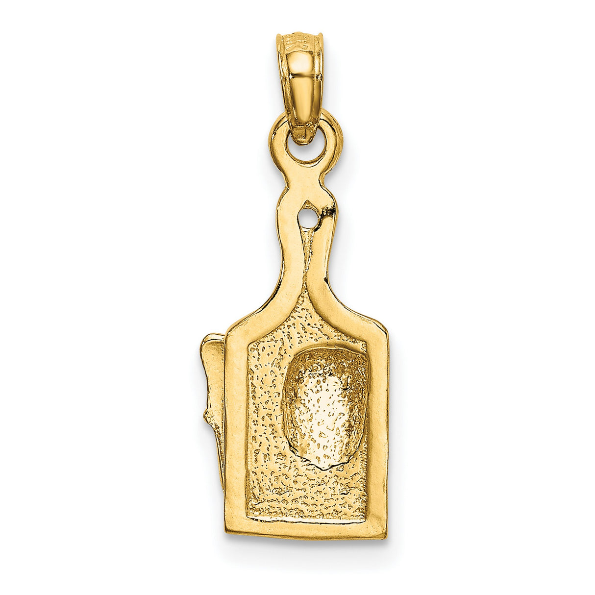 14k Yellow Gold Cheese Board Pendant with Swiss Cheese and Knife Theme