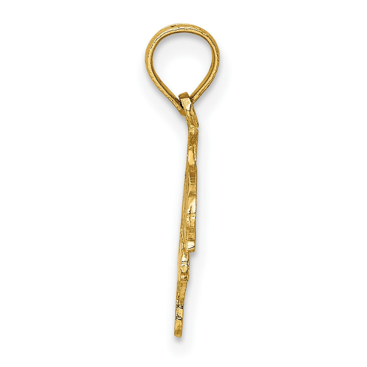 14k Yellow Gold Dolphin Pendant with Mother and Baby Design, Nautical Marine Life Charm