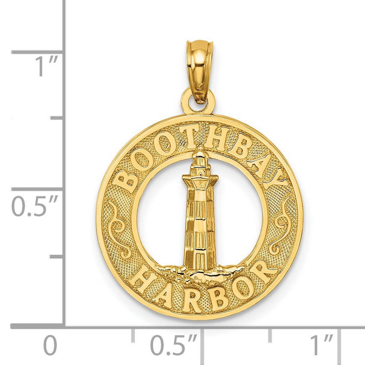 14k Yellow Gold Lighthouse Pendant, Boothbay Harbor Nautical Design, Coastal Charm