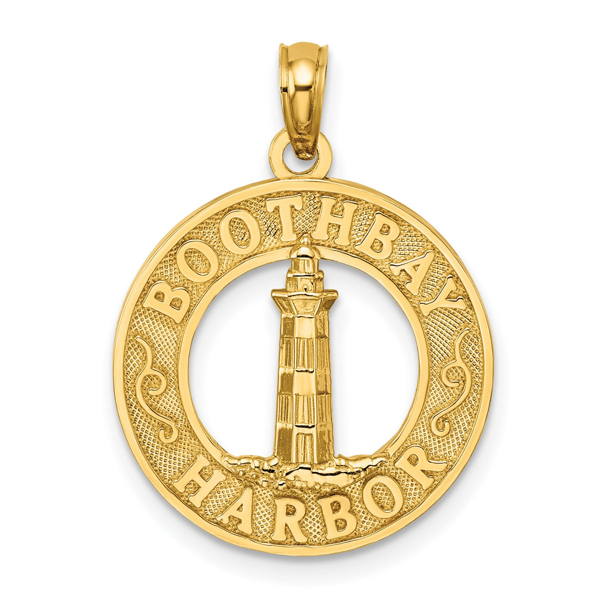 14k Yellow Gold Lighthouse Pendant, Boothbay Harbor Nautical Design, Coastal Charm