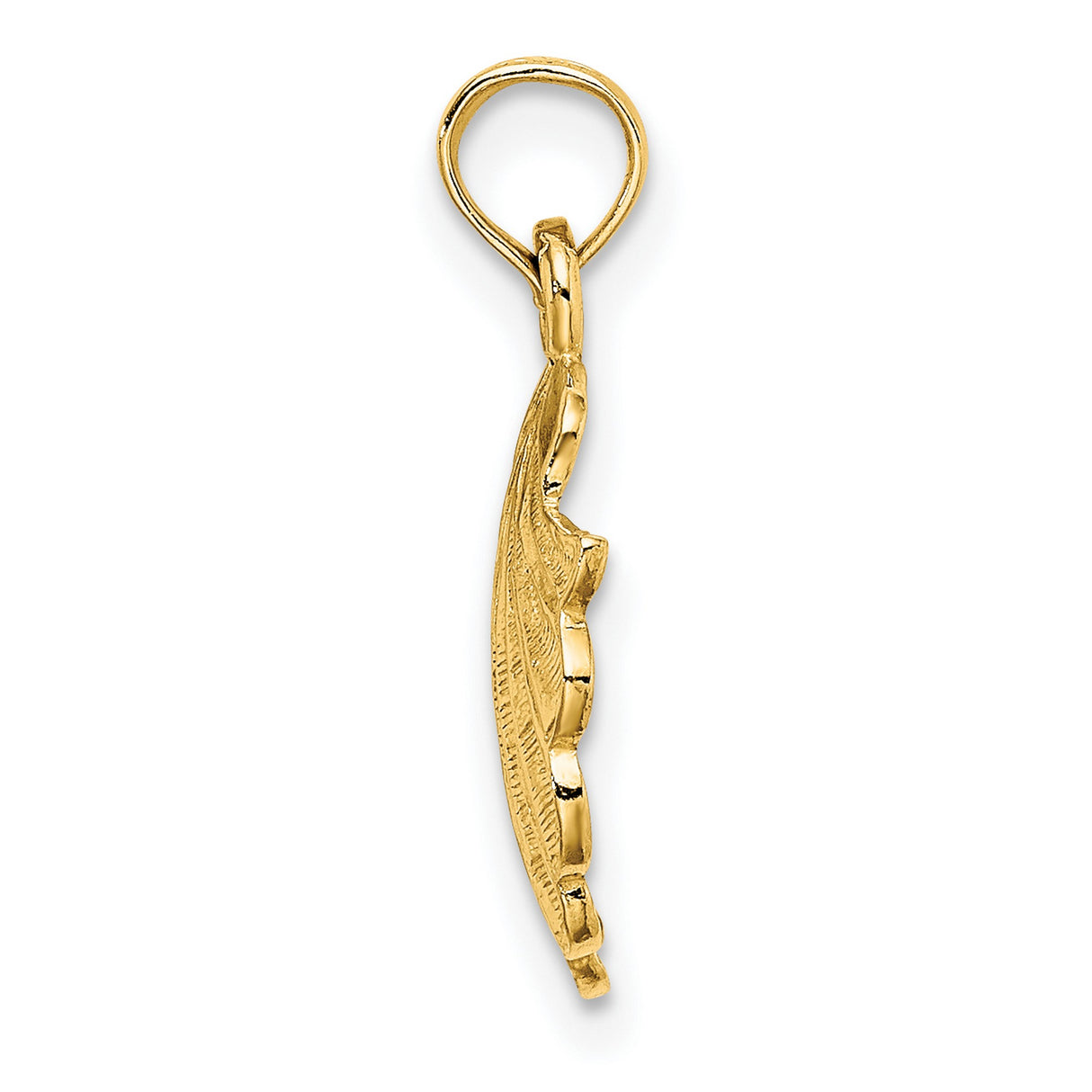 14k Yellow Gold Scallop Shell Pendant, Camino de Santiago Spiritual Journey Charm