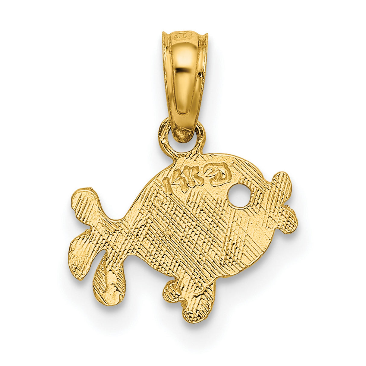 14k Yellow Gold Fish Pendant, Detailed Ocean-Inspired Religious Charm for Women or Unisex Wear