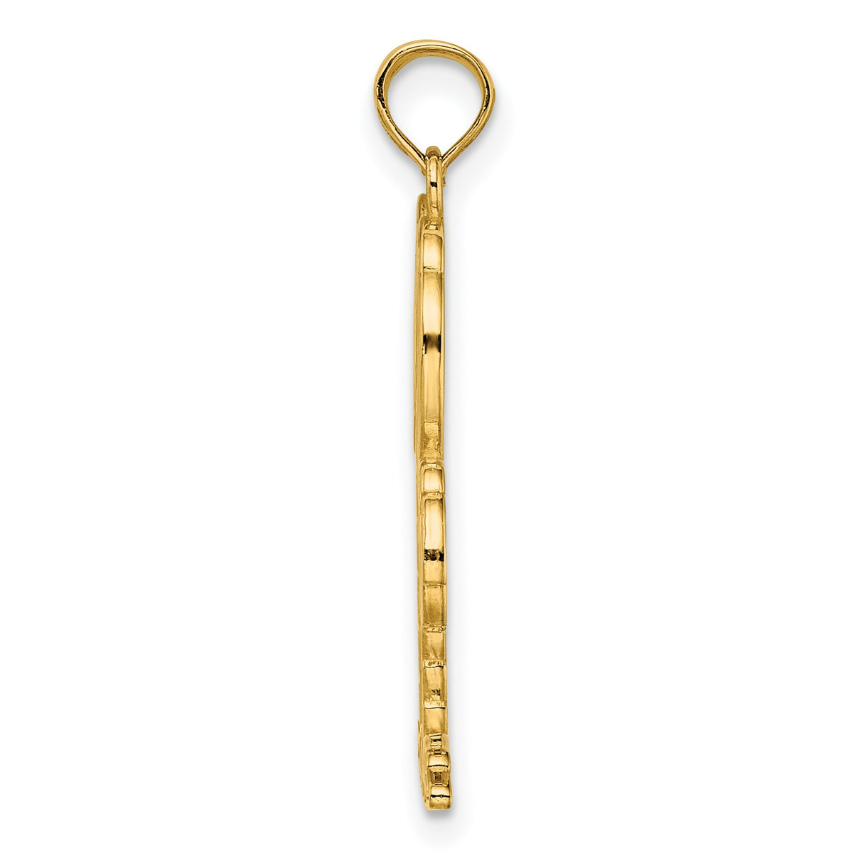 14k Yellow Gold Palm Tree Pendant, Double Textured Island-Inspired Charm for Women or Unisex Wear