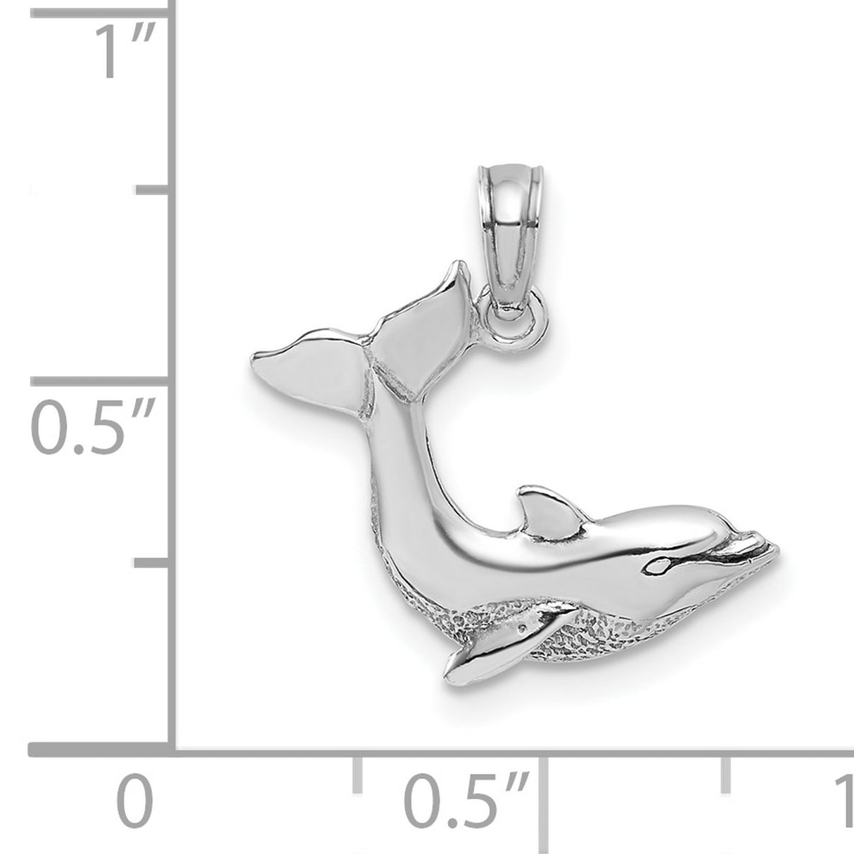 14k White Gold Dolphin Pendant with Leaping Dolphin Design, Ocean-Themed Animal Jewelry for Women