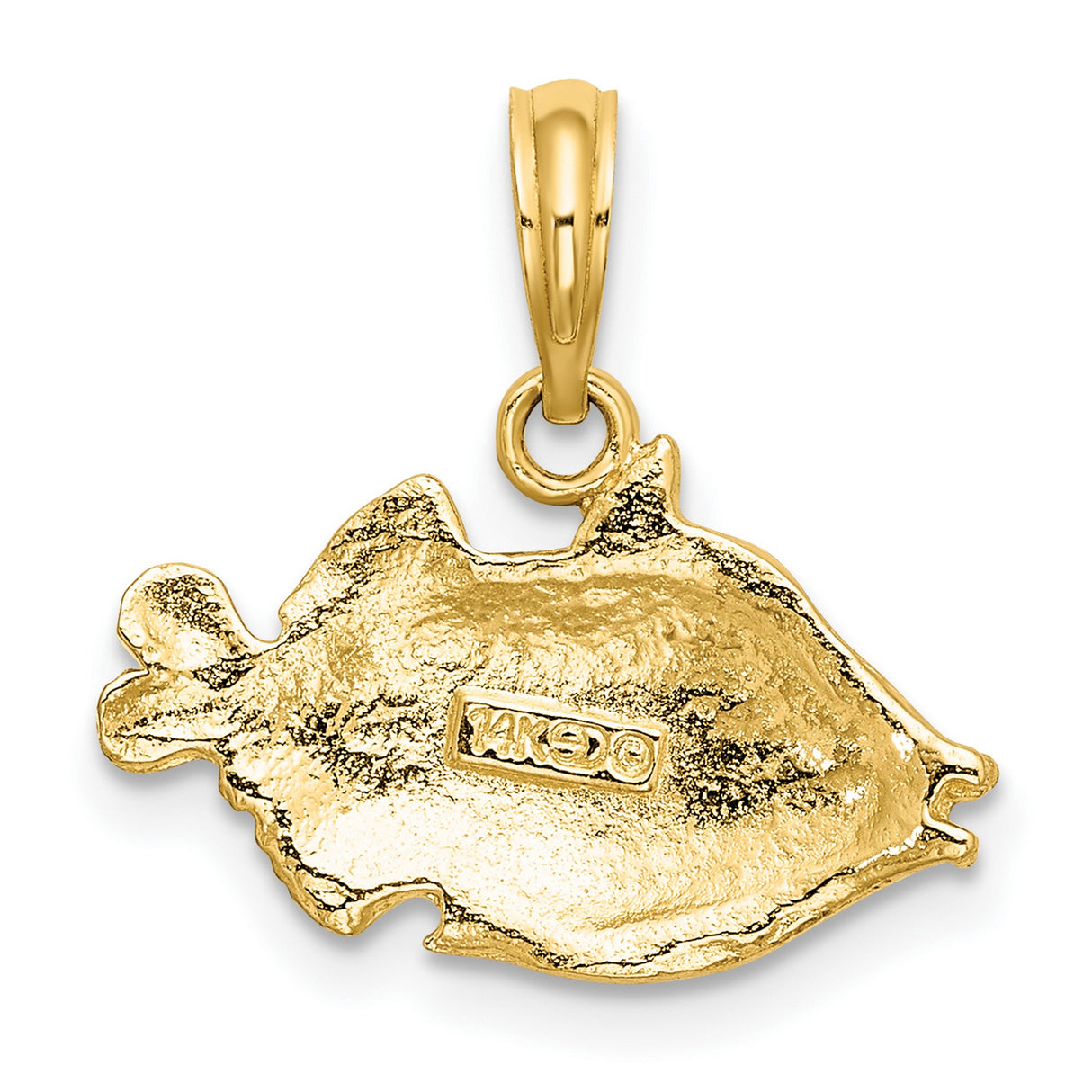 14k Yellow Gold Fish Pendant with Detailed Texture, Nautical and Religious Theme