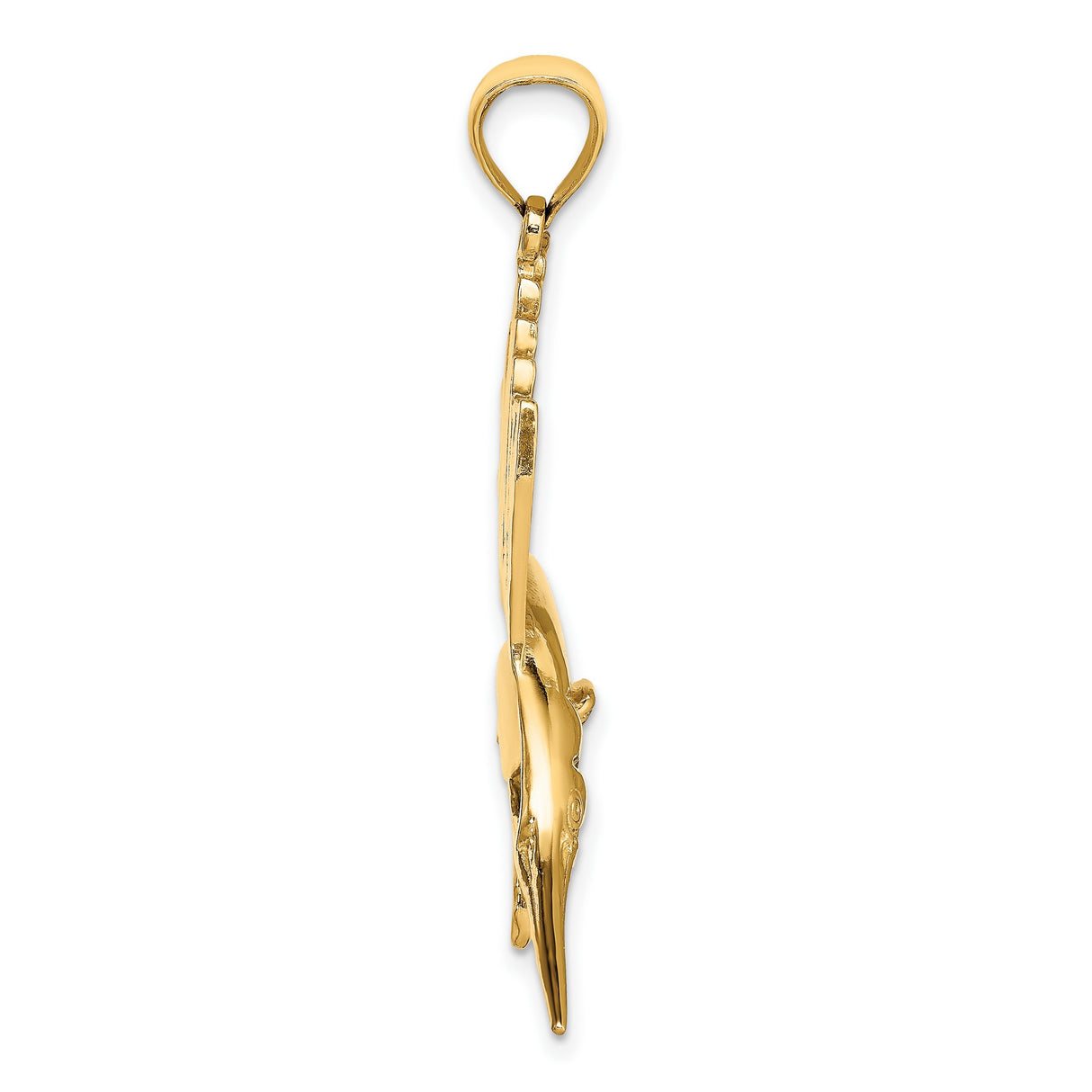 14k Yellow Gold Sailfish Pendant, Detailed Marlin Design, Nautical Ocean Jewelry for Men