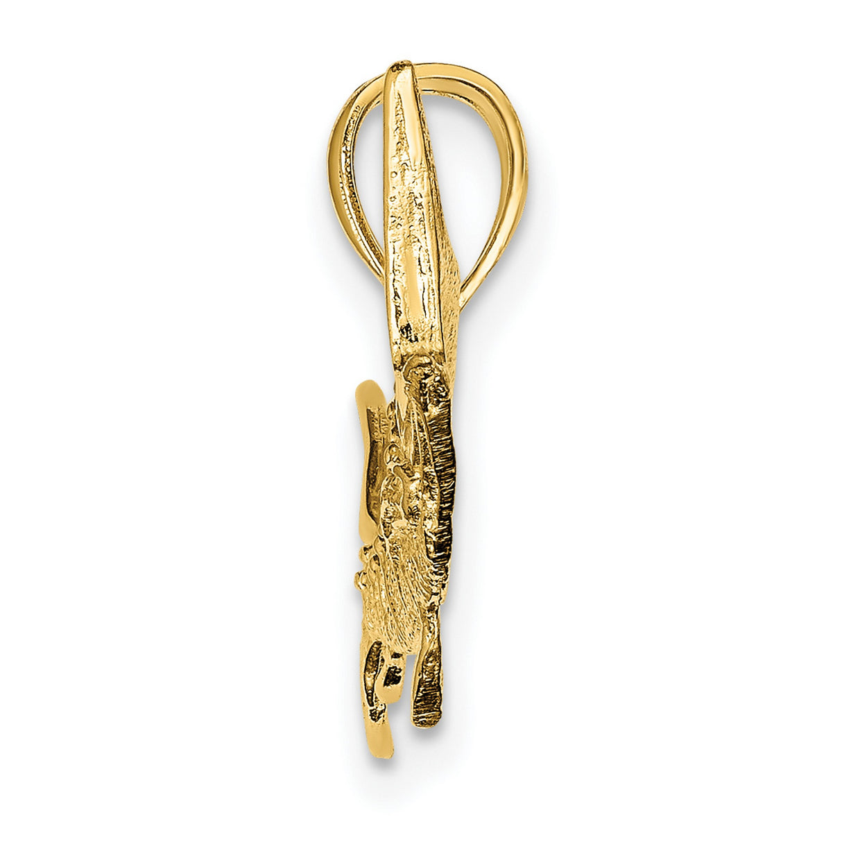 14k Yellow Gold Marlin Pendant, Textured Nautical Fish Charm, Ocean Theme Jewelry for Sea Lovers