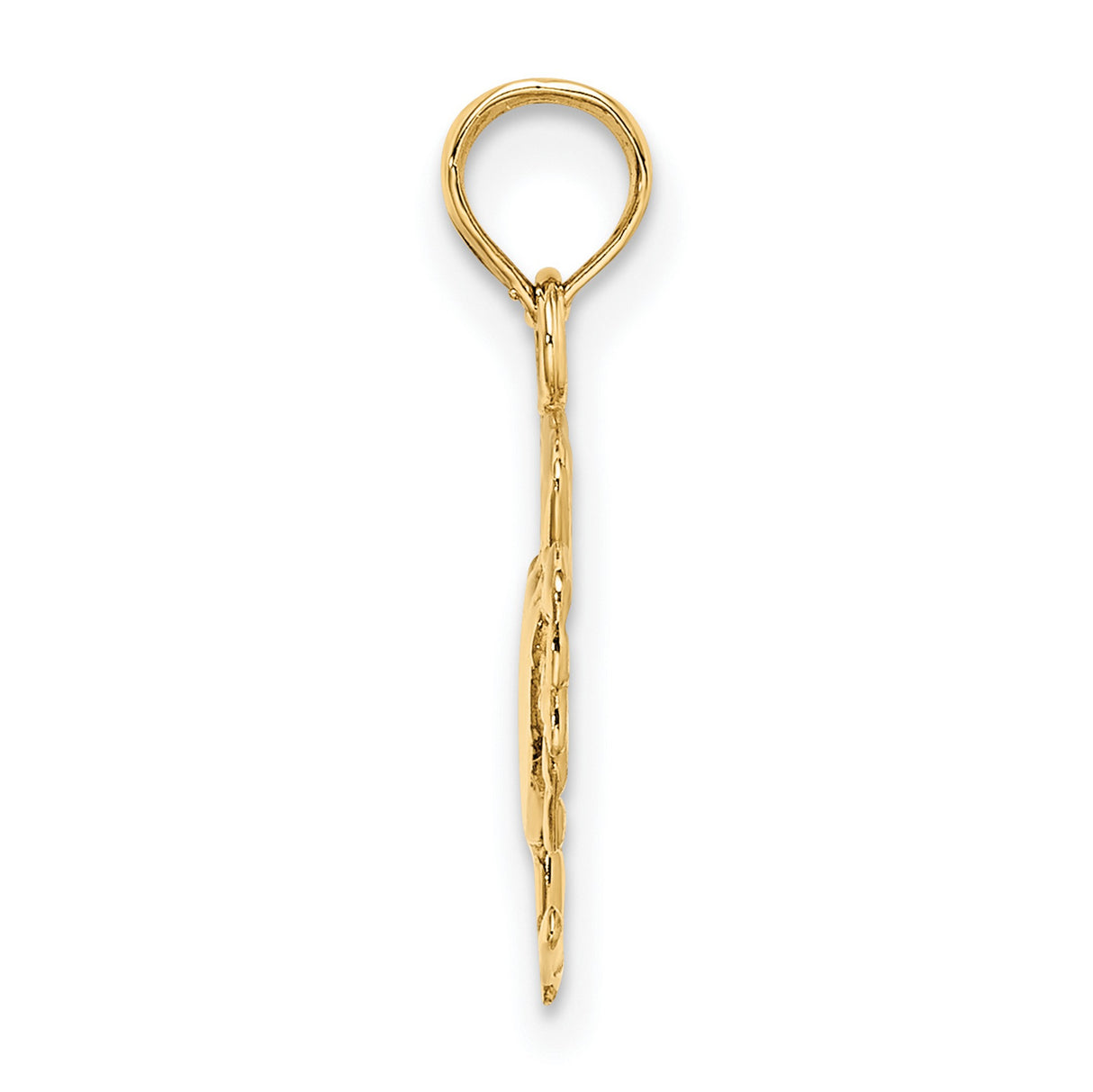 14k Yellow Gold Crab Pendant, Detailed Cancer Zodiac Symbol for Women or Unisex