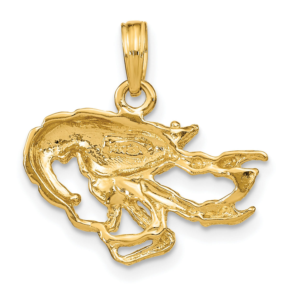 14k Yellow Gold Lobster Pendant, Nautical Crustacean Design, Ocean Life Theme