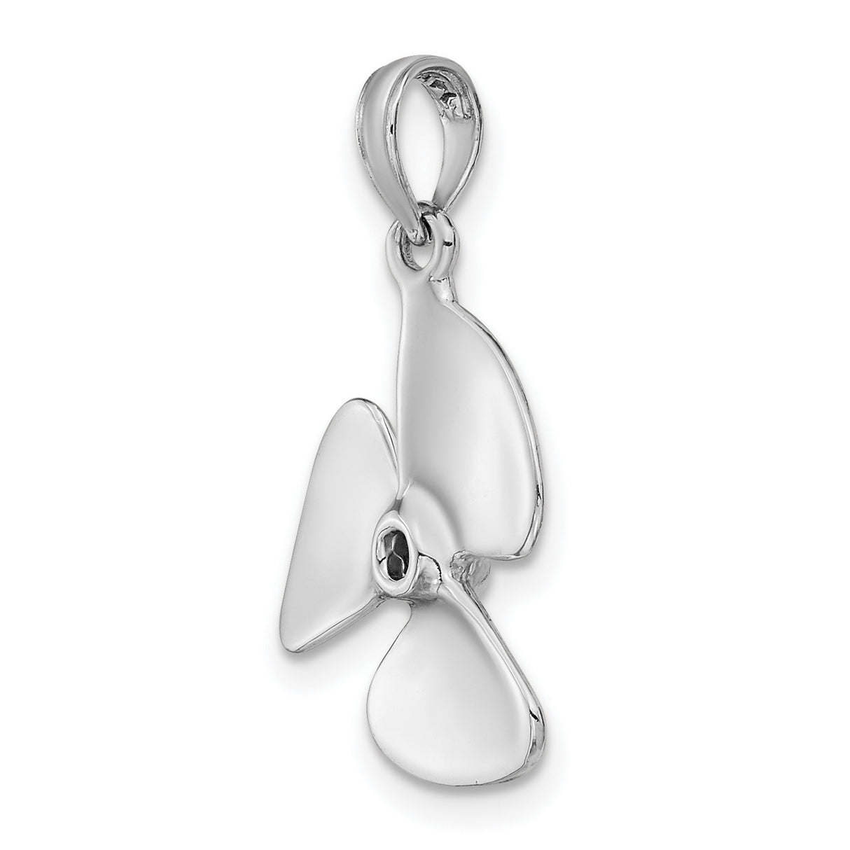14k White Gold Boat Propeller Pendant, Nautical Marine Design for Men and Women