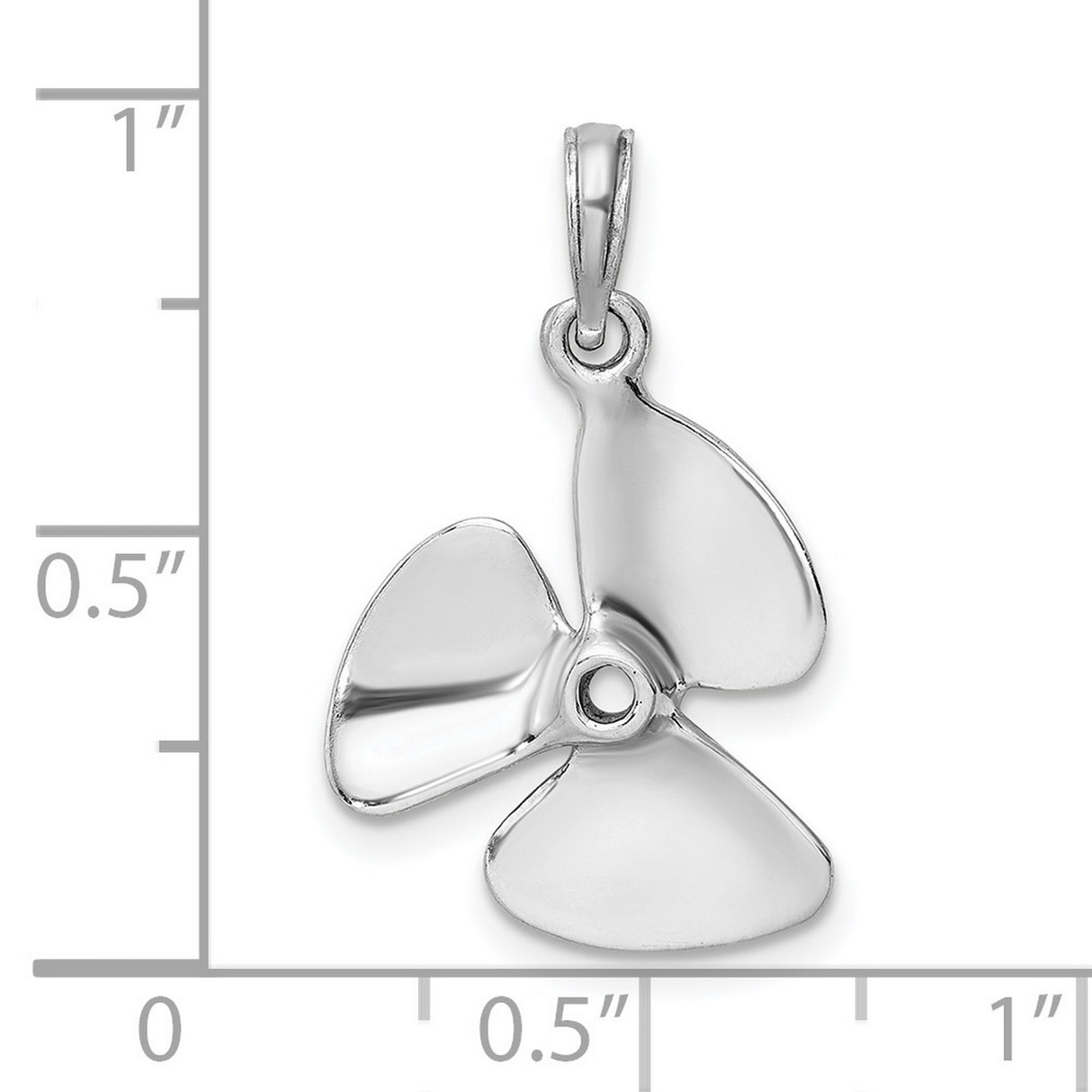14k White Gold Boat Propeller Pendant, Nautical Marine Design for Men and Women