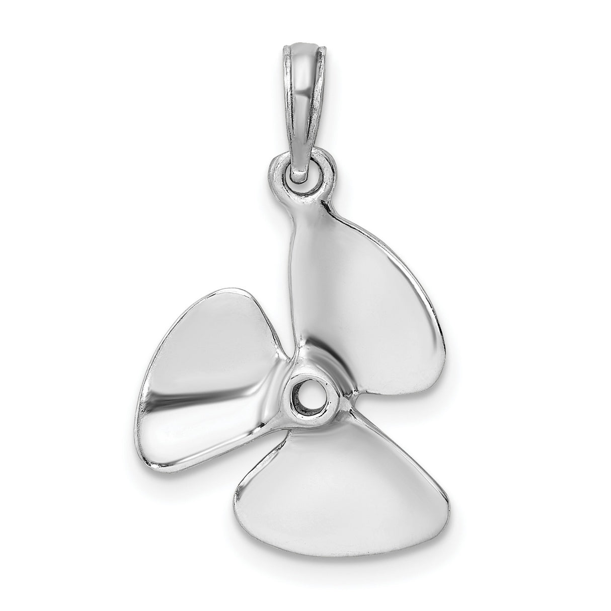 14k White Gold Boat Propeller Pendant, Nautical Marine Design for Men and Women