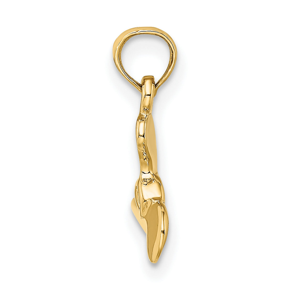 14k Yellow Gold Boat Propeller Pendant, Tri-Blade Nautical Marine Charm