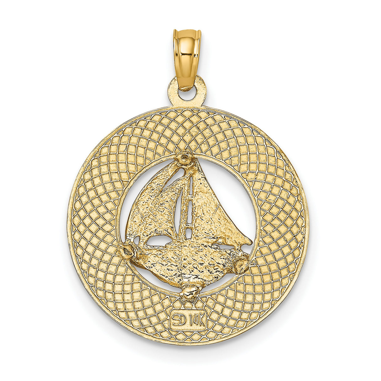 14k Yellow Gold Sailboat Pendant, Annapolis MD Nautical Charm, Coastal Travel Jewelry
