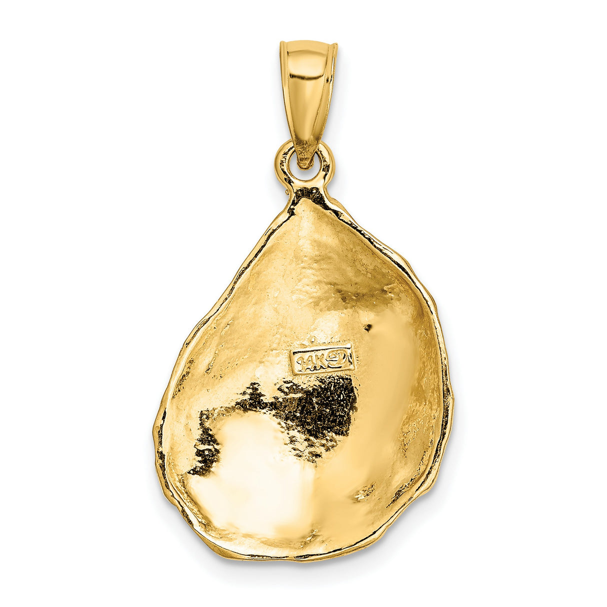 14k Yellow Gold Nugget Pendant with Rugged Texture and Polished Finish for Men