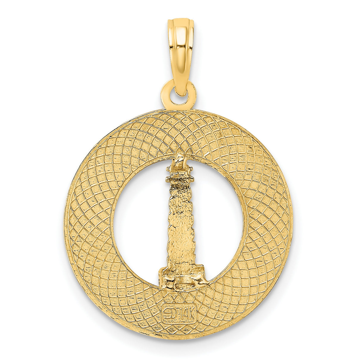 14k Yellow Gold Saint Augustine Lighthouse Pendant, Nautical Coastal Charm for Women or Unisex Wear